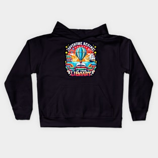 Adventure Begins at Your Library Summer hot balloon 2024 Kids Hoodie